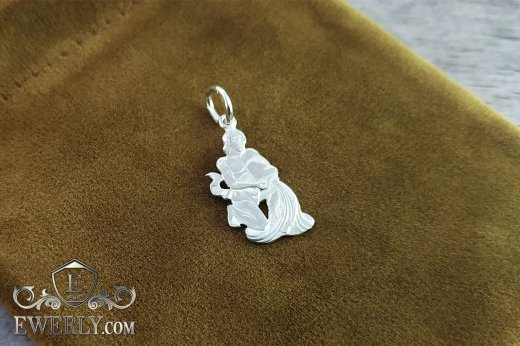 Buy pendant of the Zodiac sign "Aquarius" of sterling silver