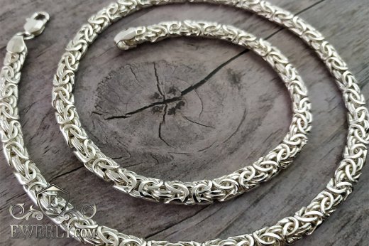 Thick chain "Fox tail (Valkyrie)" of sterling silver for men to buy 111008UI