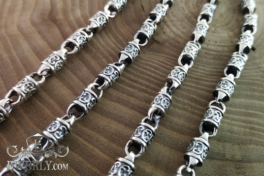 Плетение цепочки из серебра авторское - купить эксклюзивное серебряное плетение 101518MN