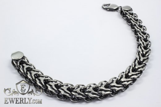 Thick bracelet "Alligator" of sterling silver for men to buy 121016DS