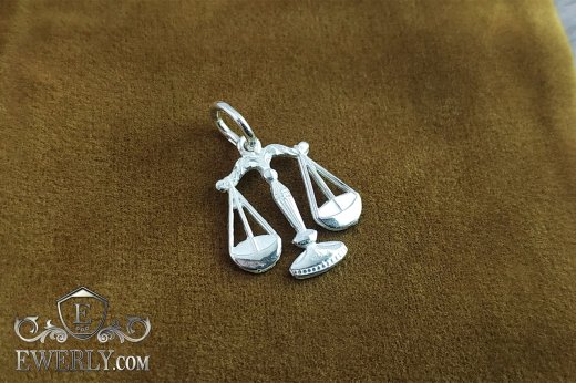 Buy pendant of the Zodiac sign "Libra" of sterling silver