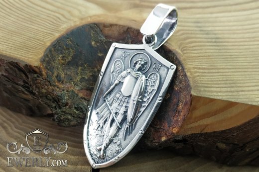Silver pendant with Archangel Michael of sterling silver to buy