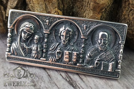 Православная иконка из серебра с молитвой, купить для водителя