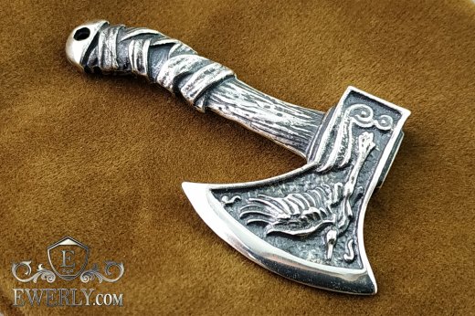 Pendant - keychain made of silver "Celtic ax"