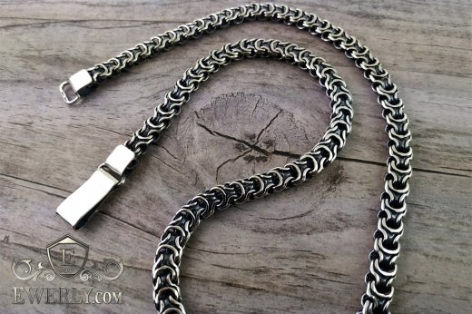 Серебряная цепочка Рамзес - плетение мужской цепи из серебра