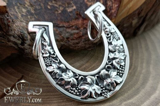 Buy pendant "Horseshoe" of silver 20 grams with blackening