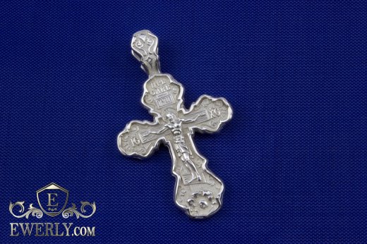 Крест православный нательный серебряный, купить Распятие Христово