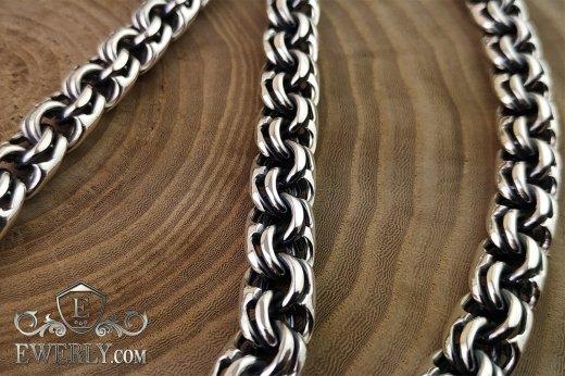 Плетение Бисмарк, купить серебряную цепочку / браслет (мужские и женские), цена