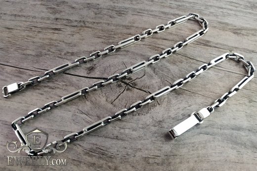 Buy men's chain "Elongated anchor" of sterling silver 111004QS