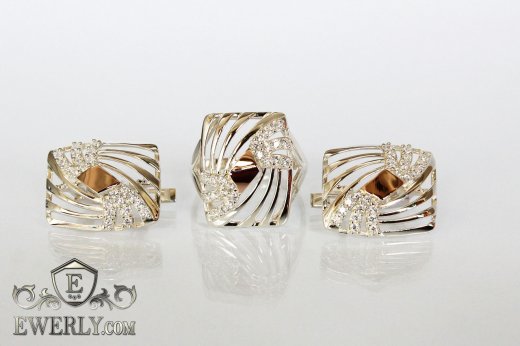 Set : earring of  silvers and ring of  silver to buy 0029ZU
