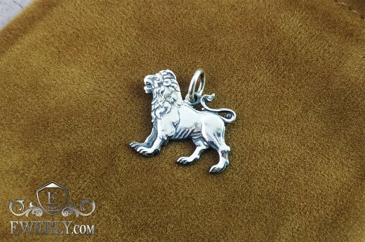 Buy pendant of the Zodiac sign "Lion" of silver with blackening