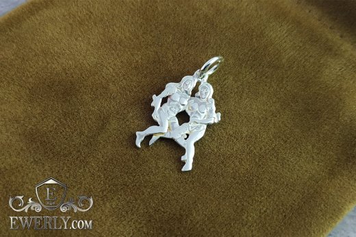 Buy pendant of the Zodiac sign "Twins" of sterling silver