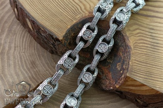 Авторское плетение цепочки из серебра "Спаси и Сохрани" купить
