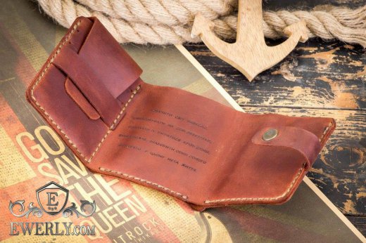 Красный кожаный кошелёк - бумажник мужской купить 11010AH
