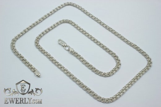Срібний ланцюжок Бісмарк на шию купити в інтернет - магазині, ціна з фото