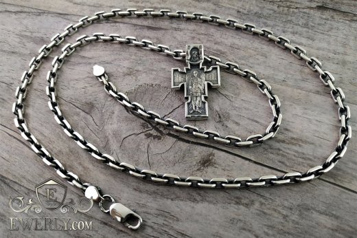 Якір - якірний ланцюжок з хрестом, купити набір із срібла 151017BF