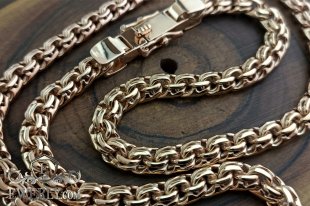 Silver chain Bismarck 100 grams with gold plating, фото